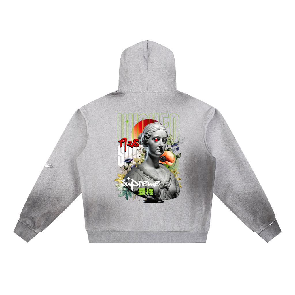 Sun Fade Frayed Fleece Hoodie