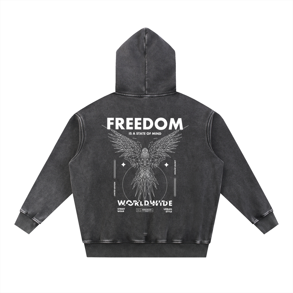 Snow Wash Fleece Oversize Hoodie