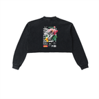 Snow Washed Raw Edge Cropped Sweatshirt - WOMEN