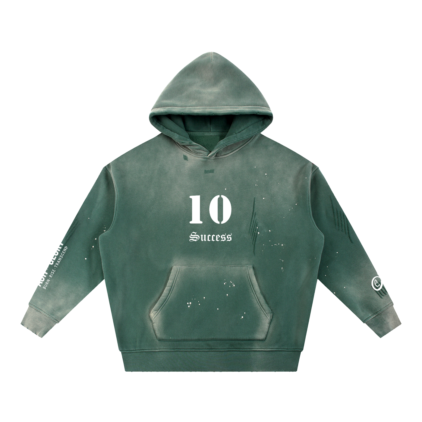 Vintage Washed Frayed Fleece Hoodie