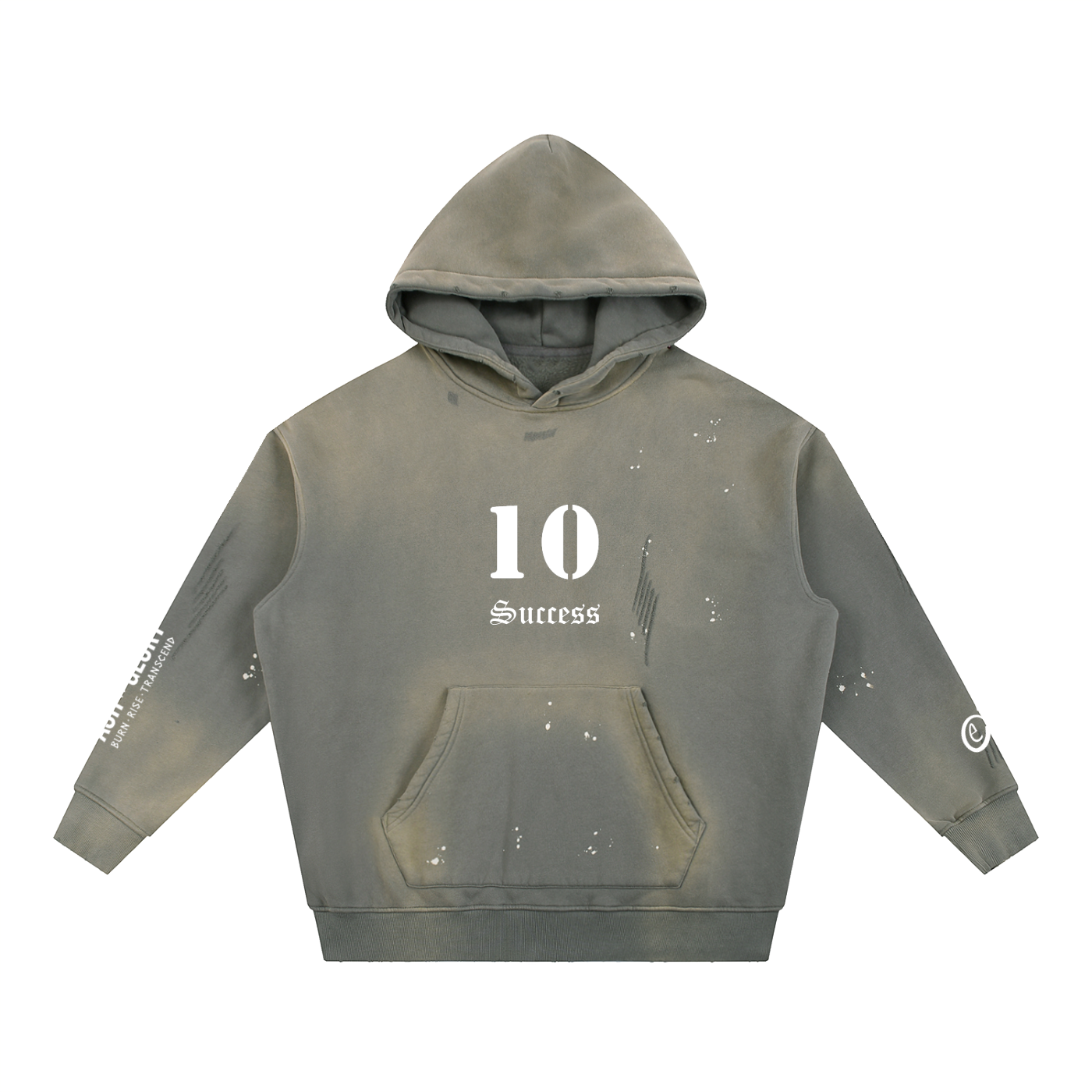 Vintage Washed Frayed Fleece Hoodie