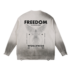 Sun Fade Distressed Ripped Crewneck sweater