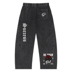 Snow Wash Drawstring Cotton Pants