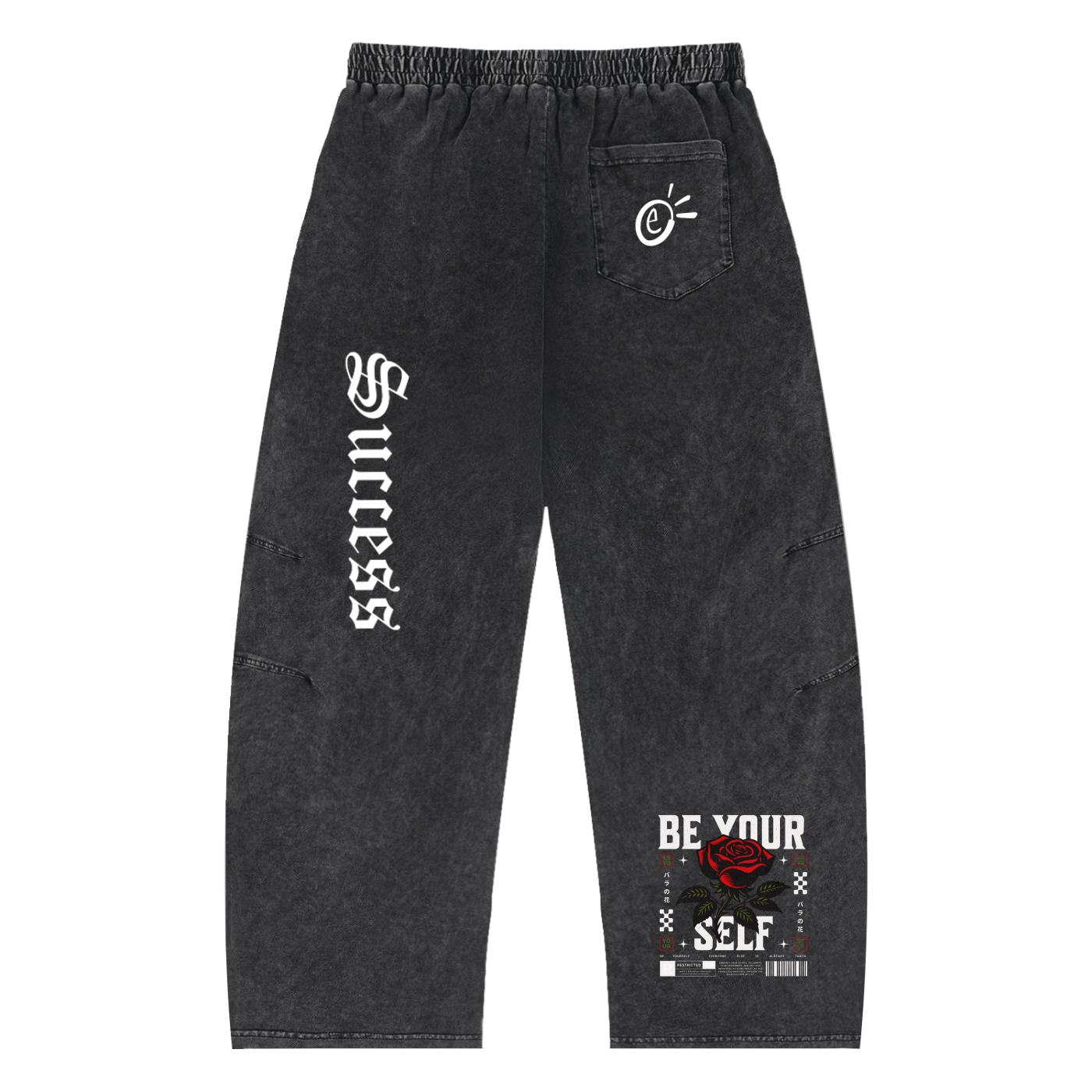 Snow Wash Drawstring Cotton Pants