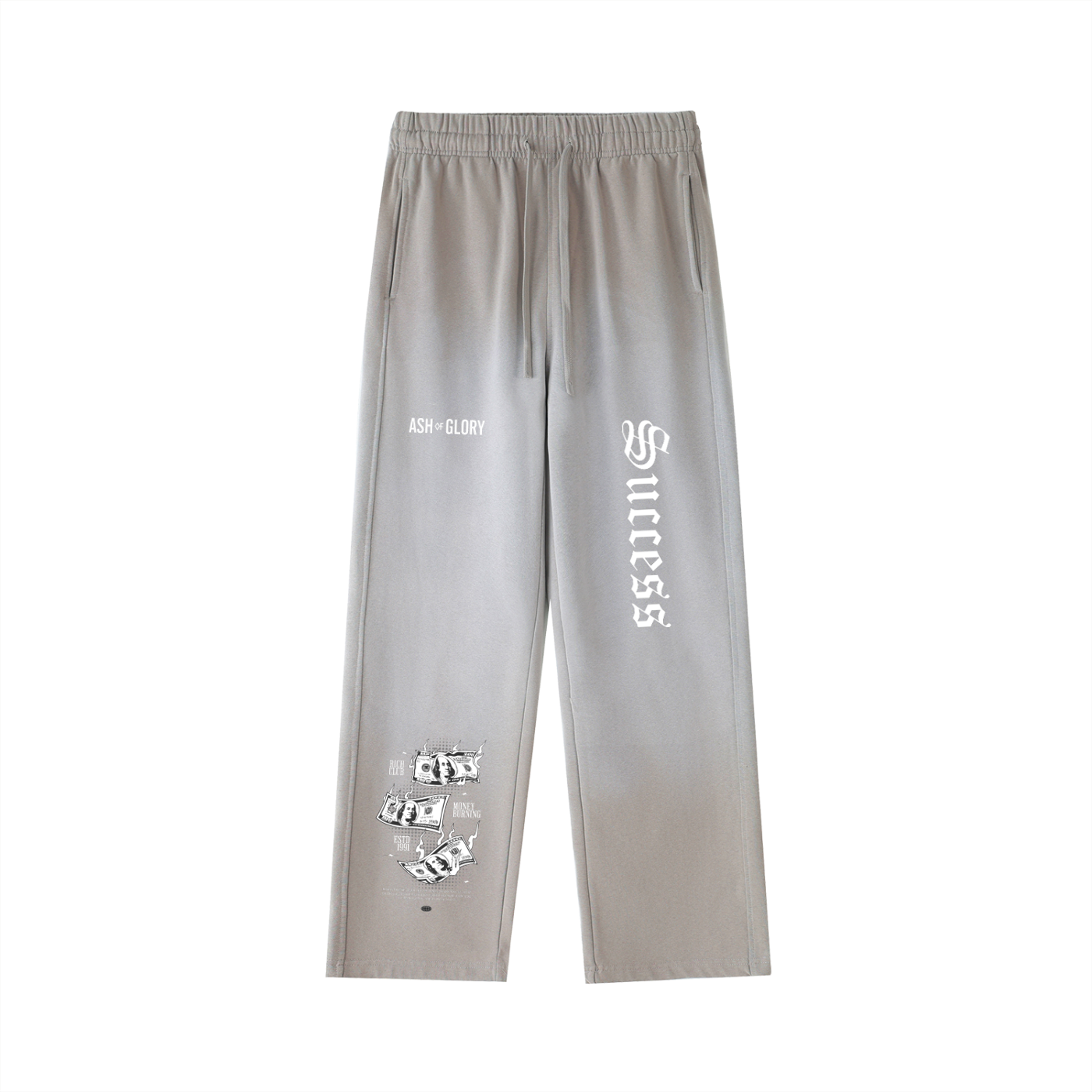 Vintage Washed Gradient Straight-Leg Sweatpants