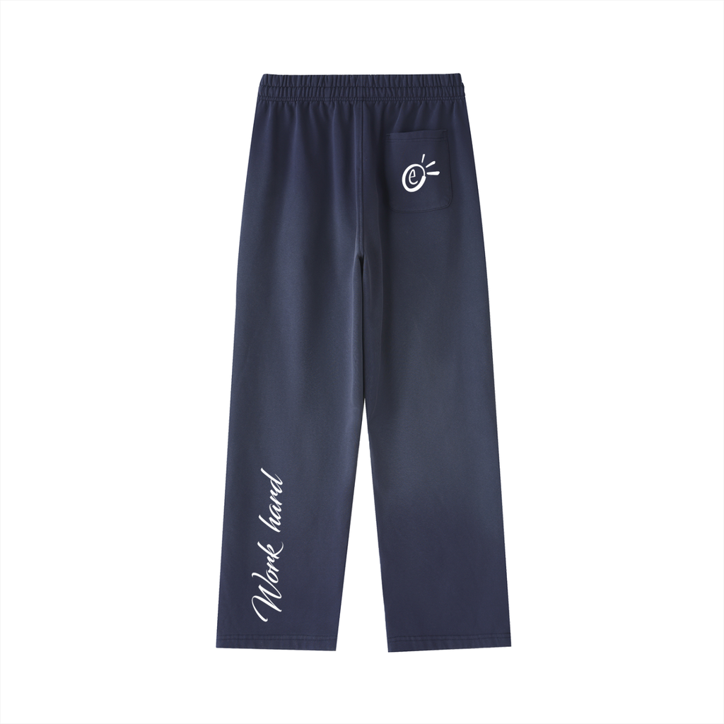 Vintage Washed Gradient Straight-Leg Sweatpants