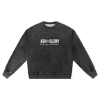 Snow Wash Oversized Crewneck Sweatshirt