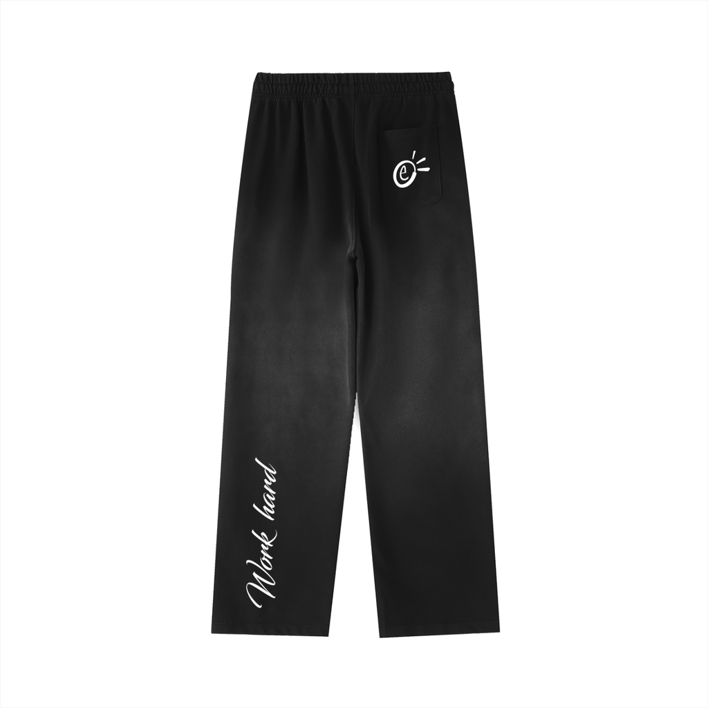 Vintage Washed Gradient Straight-Leg Sweatpants