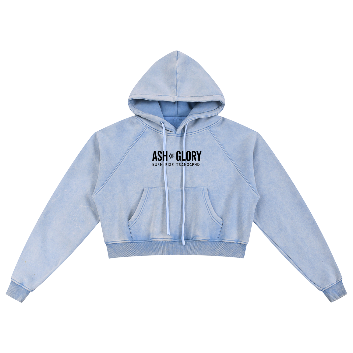 Snow Washed Cropped Hoodie- WOMEN