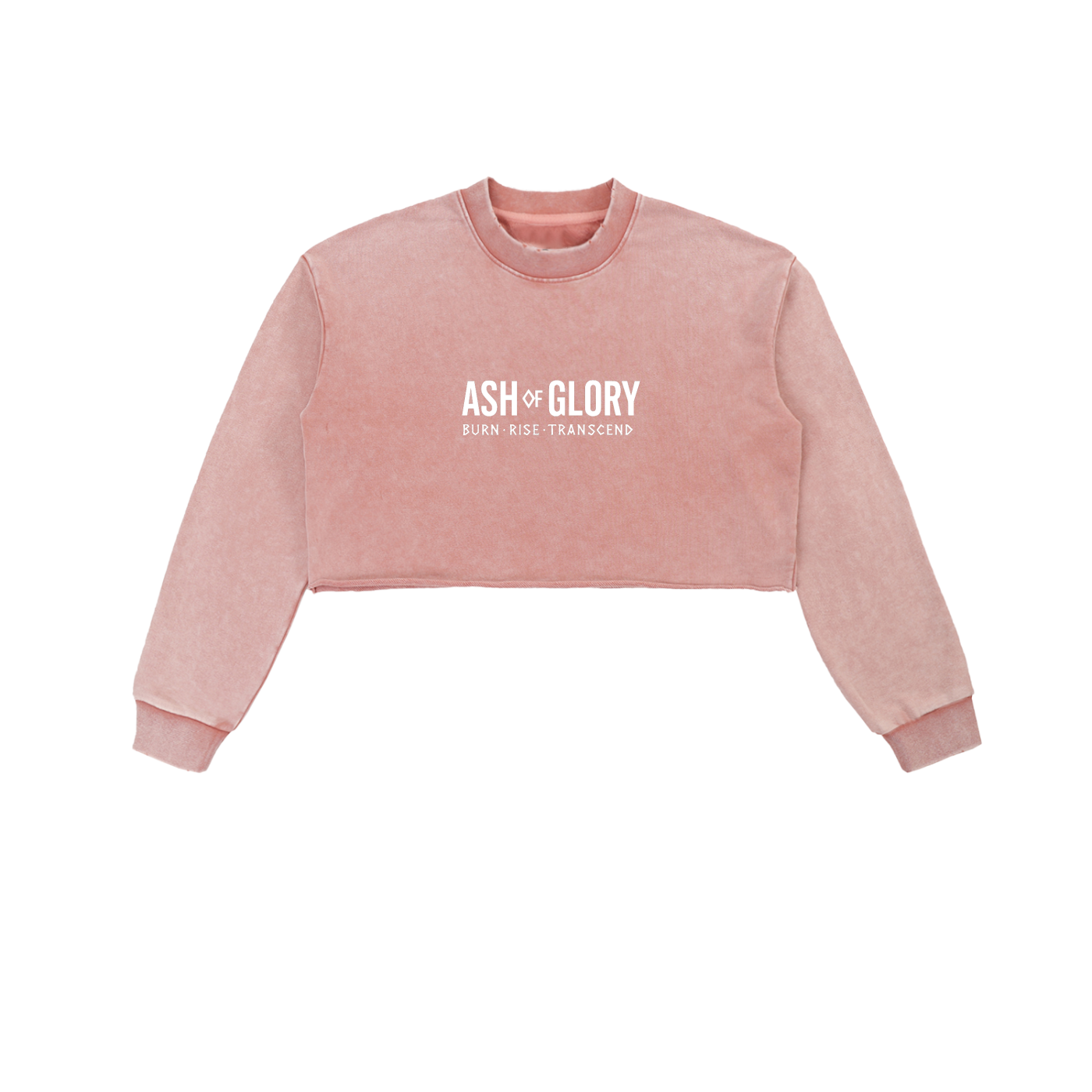 Snow Washed Raw Edge Cropped Sweatshirt - WOMEN