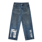 Vintage Wash Baggy Denim Jeans