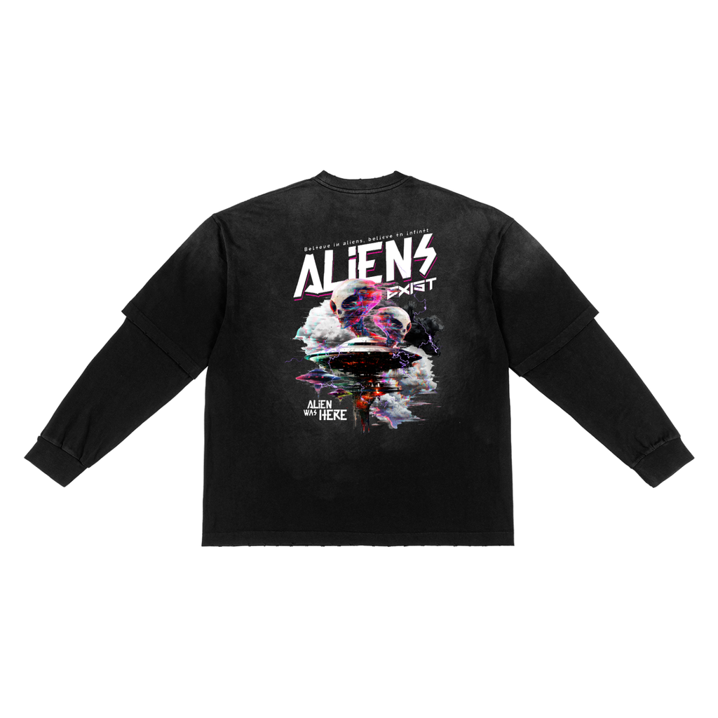 Sunfade Hand-Frayed Faux Two-Piece T-Shirt