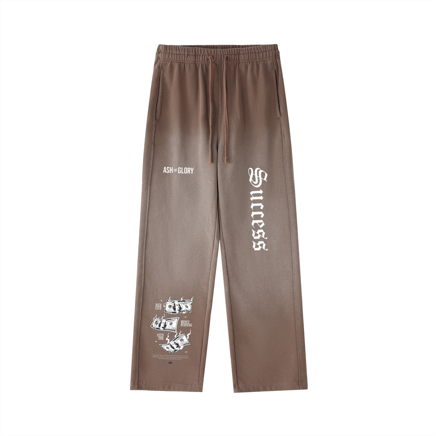 Vintage Washed Gradient Straight-Leg Sweatpants