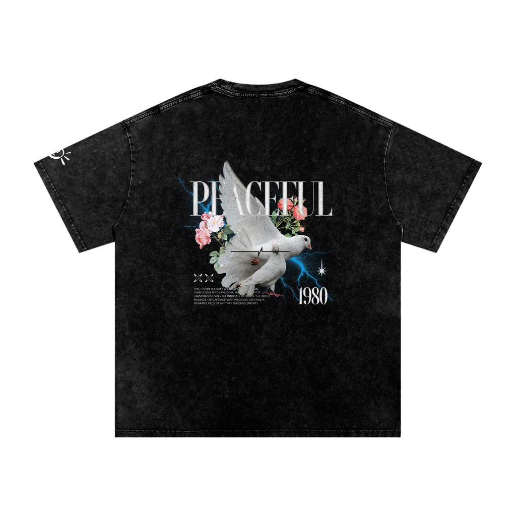 Snow Washed Oversized Cotton T-Shirt