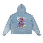 Vintage Washed Frayed-Hem Hoodie