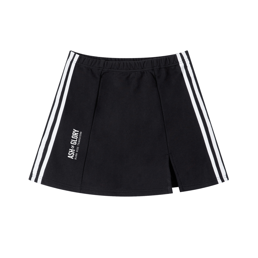 Contrast Side Stripe Slit Skirt