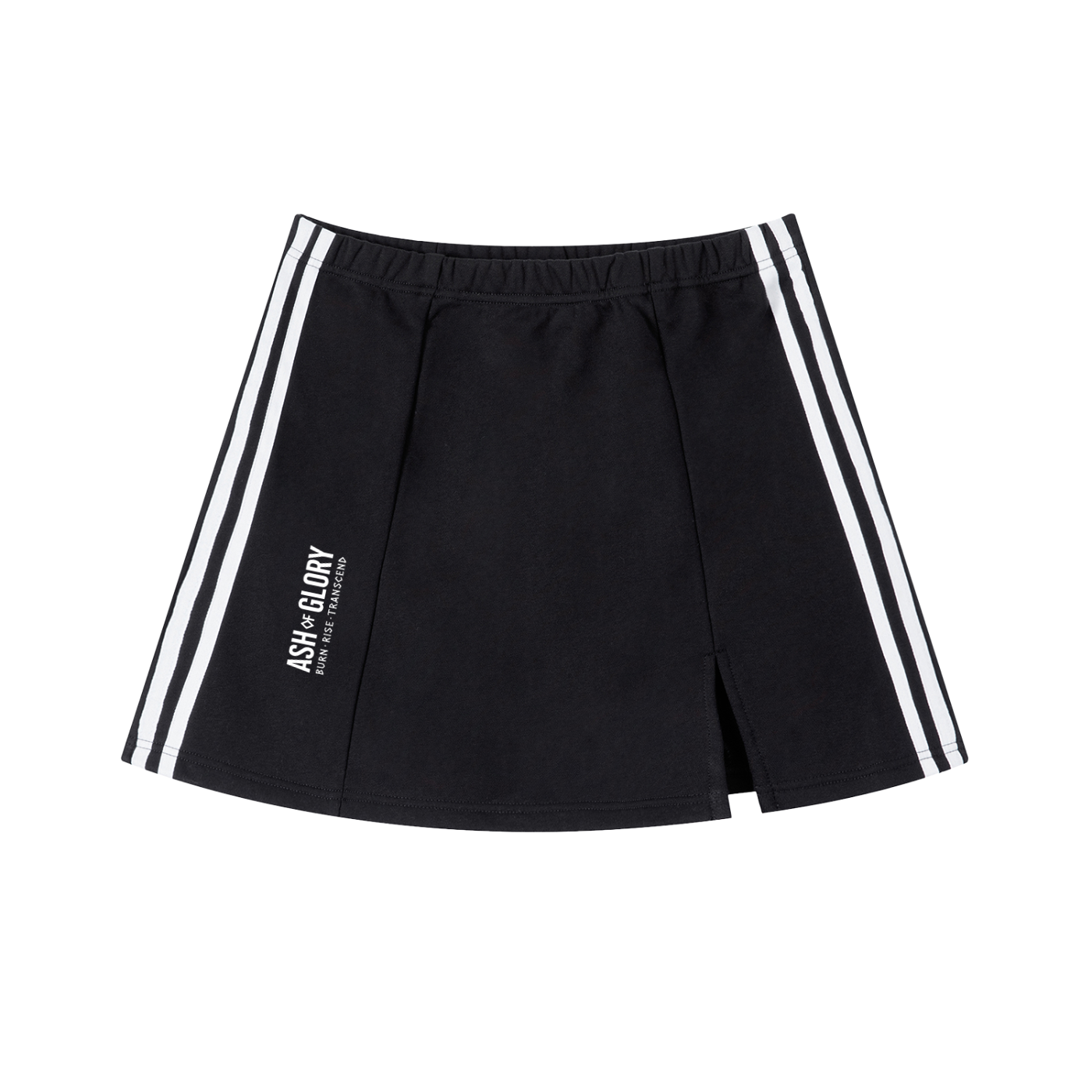 Contrast Side Stripe Slit Skirt