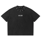 Unisex Washed Boxy Studded T-Shirt