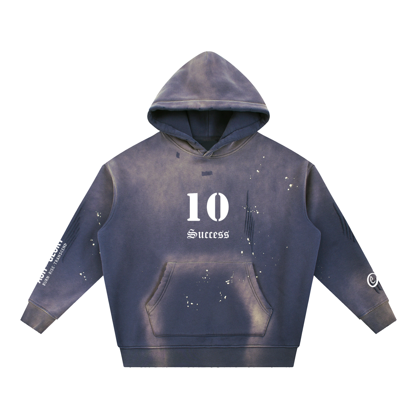 Vintage Washed Frayed Fleece Hoodie