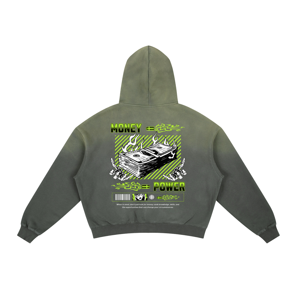 Frayed Sunfade Boxy Fleece Hoodie