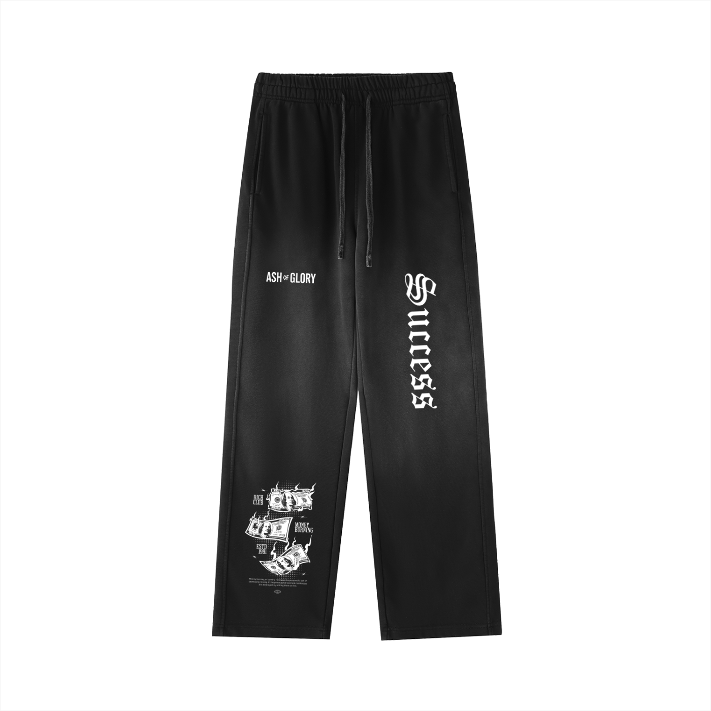 Vintage Washed Gradient Straight-Leg Sweatpants