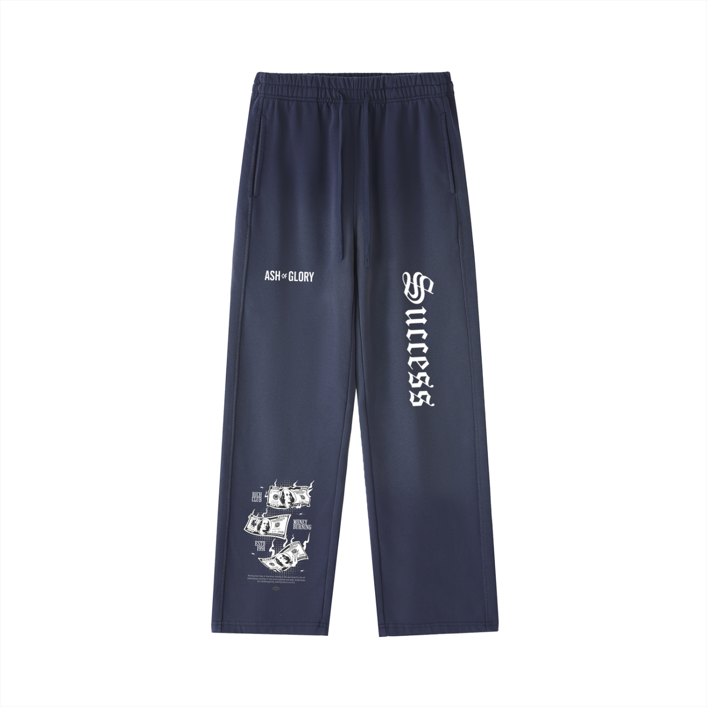 Vintage Washed Gradient Straight-Leg Sweatpants