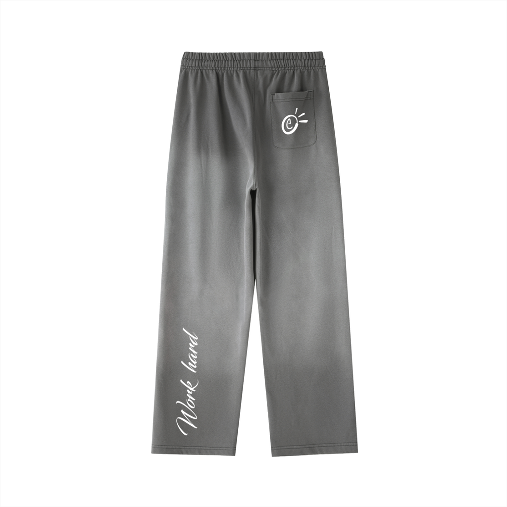 Vintage Washed Gradient Straight-Leg Sweatpants