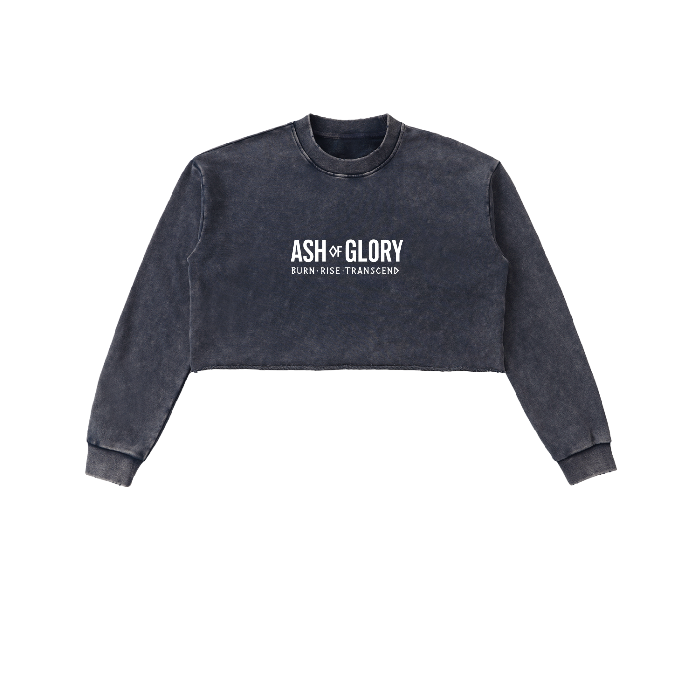 Snow Washed Raw Edge Cropped Sweatshirt - WOMEN