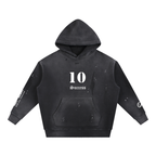 Vintage Washed Frayed Fleece Hoodie