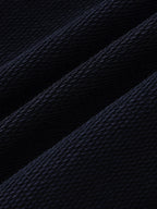 Contrast Striped Lapel Collar Sweatshirt