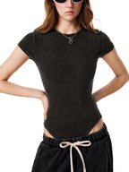 Women's Mineral Wash Crewneck Bodysuit
